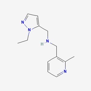 molecular formula C13H18N4 B7012055 N-[(2-ethylpyrazol-3-yl)methyl]-1-(2-methylpyridin-3-yl)methanamine 