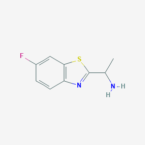 molecular formula C9H9FN2S B070121 1-(6-Fluoro-1,3-benzothiazol-2-YL)ethanamine CAS No. 185949-49-9
