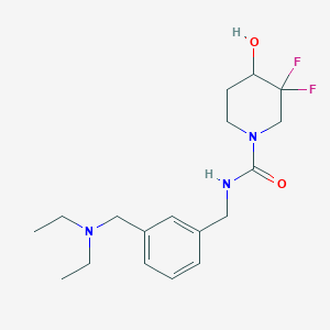 molecular formula C18H27F2N3O2 B7012130 N-[[3-(diethylaminomethyl)phenyl]methyl]-3,3-difluoro-4-hydroxypiperidine-1-carboxamide 