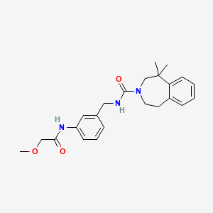 molecular formula C23H29N3O3 B7012152 N-[[3-[(2-methoxyacetyl)amino]phenyl]methyl]-5,5-dimethyl-2,4-dihydro-1H-3-benzazepine-3-carboxamide 