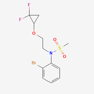 molecular formula C12H14BrF2NO3S B7012379 N-(2-bromophenyl)-N-[2-(2,2-difluorocyclopropyl)oxyethyl]methanesulfonamide 