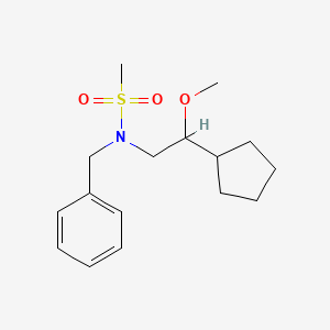 molecular formula C16H25NO3S B7012398 N-benzyl-N-(2-cyclopentyl-2-methoxyethyl)methanesulfonamide 