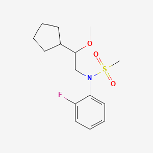molecular formula C15H22FNO3S B7012471 N-(2-cyclopentyl-2-methoxyethyl)-N-(2-fluorophenyl)methanesulfonamide 