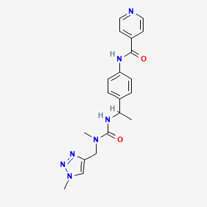 molecular formula C20H23N7O2 B7012676 N-[4-[1-[[methyl-[(1-methyltriazol-4-yl)methyl]carbamoyl]amino]ethyl]phenyl]pyridine-4-carboxamide 