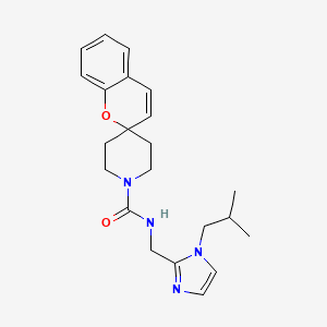 molecular formula C22H28N4O2 B7012744 N-[[1-(2-methylpropyl)imidazol-2-yl]methyl]spiro[chromene-2,4'-piperidine]-1'-carboxamide 