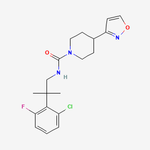 molecular formula C19H23ClFN3O2 B7012818 N-[2-(2-chloro-6-fluorophenyl)-2-methylpropyl]-4-(1,2-oxazol-3-yl)piperidine-1-carboxamide 
