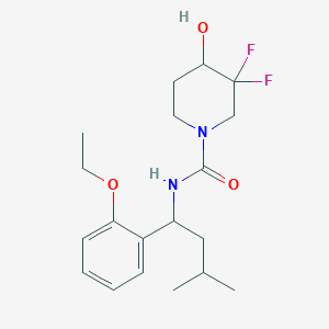 molecular formula C19H28F2N2O3 B7012849 N-[1-(2-ethoxyphenyl)-3-methylbutyl]-3,3-difluoro-4-hydroxypiperidine-1-carboxamide 