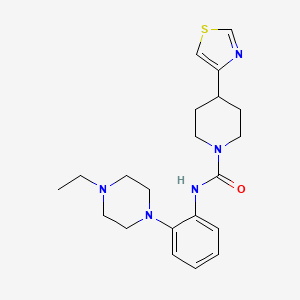 molecular formula C21H29N5OS B7012854 N-[2-(4-ethylpiperazin-1-yl)phenyl]-4-(1,3-thiazol-4-yl)piperidine-1-carboxamide 