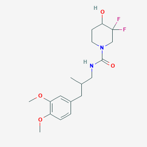 molecular formula C18H26F2N2O4 B7013052 N-[3-(3,4-dimethoxyphenyl)-2-methylpropyl]-3,3-difluoro-4-hydroxypiperidine-1-carboxamide 
