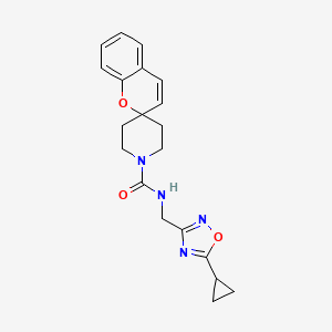 molecular formula C20H22N4O3 B7013071 N-[(5-cyclopropyl-1,2,4-oxadiazol-3-yl)methyl]spiro[chromene-2,4'-piperidine]-1'-carboxamide 