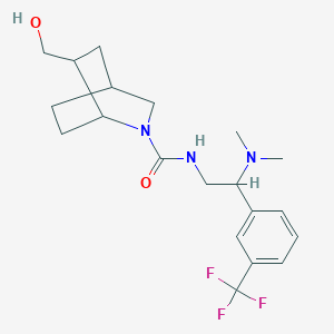 molecular formula C20H28F3N3O2 B7013194 N-[2-(dimethylamino)-2-[3-(trifluoromethyl)phenyl]ethyl]-6-(hydroxymethyl)-2-azabicyclo[2.2.2]octane-2-carboxamide 