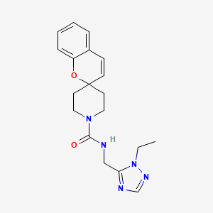 molecular formula C19H23N5O2 B7013388 N-[(2-ethyl-1,2,4-triazol-3-yl)methyl]spiro[chromene-2,4'-piperidine]-1'-carboxamide 