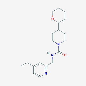 molecular formula C19H29N3O2 B7013399 N-[(4-ethylpyridin-2-yl)methyl]-4-(oxan-2-yl)piperidine-1-carboxamide 