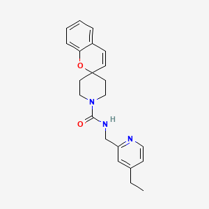 molecular formula C22H25N3O2 B7013414 N-[(4-ethylpyridin-2-yl)methyl]spiro[chromene-2,4'-piperidine]-1'-carboxamide 