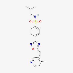 molecular formula C19H22N4O3S B7013456 N-(2-methylpropyl)-4-[5-[(4-methylpyridin-3-yl)methyl]-1,2,4-oxadiazol-3-yl]benzenesulfonamide 