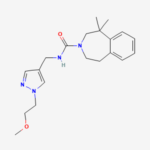 molecular formula C20H28N4O2 B7013464 N-[[1-(2-methoxyethyl)pyrazol-4-yl]methyl]-5,5-dimethyl-2,4-dihydro-1H-3-benzazepine-3-carboxamide 