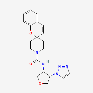 molecular formula C20H23N5O3 B7013494 N-[(3R,4S)-4-(triazol-1-yl)oxolan-3-yl]spiro[chromene-2,4'-piperidine]-1'-carboxamide 