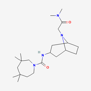 molecular formula C22H40N4O2 B7013542 N-[8-[2-(dimethylamino)-2-oxoethyl]-8-azabicyclo[3.2.1]octan-3-yl]-3,3,5,5-tetramethylazepane-1-carboxamide 