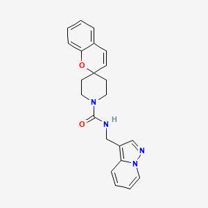 molecular formula C22H22N4O2 B7013553 N-(pyrazolo[1,5-a]pyridin-3-ylmethyl)spiro[chromene-2,4'-piperidine]-1'-carboxamide 