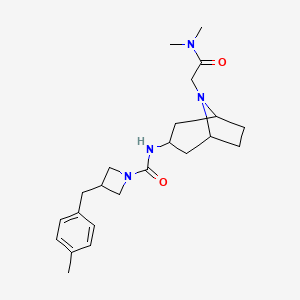 molecular formula C23H34N4O2 B7013558 N-[8-[2-(dimethylamino)-2-oxoethyl]-8-azabicyclo[3.2.1]octan-3-yl]-3-[(4-methylphenyl)methyl]azetidine-1-carboxamide 