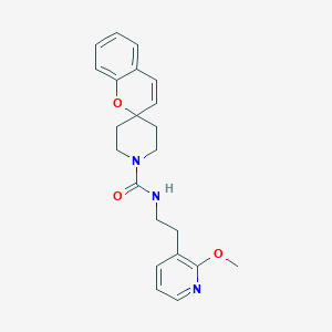 molecular formula C22H25N3O3 B7013669 N-[2-(2-methoxypyridin-3-yl)ethyl]spiro[chromene-2,4'-piperidine]-1'-carboxamide 