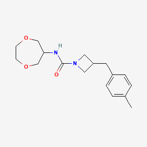 molecular formula C17H24N2O3 B7013684 N-(1,4-dioxepan-6-yl)-3-[(4-methylphenyl)methyl]azetidine-1-carboxamide 
