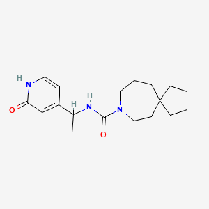 molecular formula C18H27N3O2 B7013813 N-[1-(2-oxo-1H-pyridin-4-yl)ethyl]-8-azaspiro[4.6]undecane-8-carboxamide 