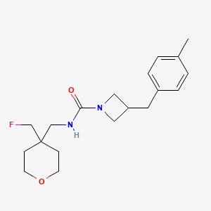 molecular formula C19H27FN2O2 B7013918 N-[[4-(fluoromethyl)oxan-4-yl]methyl]-3-[(4-methylphenyl)methyl]azetidine-1-carboxamide 