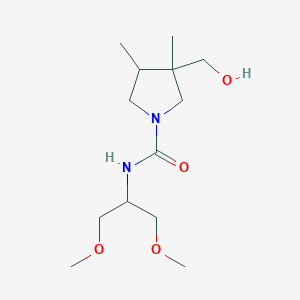 molecular formula C13H26N2O4 B7013934 N-(1,3-dimethoxypropan-2-yl)-3-(hydroxymethyl)-3,4-dimethylpyrrolidine-1-carboxamide 