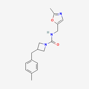 molecular formula C17H21N3O2 B7014007 N-[(2-methyl-1,3-oxazol-5-yl)methyl]-3-[(4-methylphenyl)methyl]azetidine-1-carboxamide 