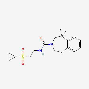 molecular formula C18H26N2O3S B7014046 N-(2-cyclopropylsulfonylethyl)-5,5-dimethyl-2,4-dihydro-1H-3-benzazepine-3-carboxamide 