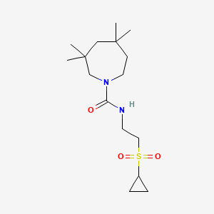 molecular formula C16H30N2O3S B7014048 N-(2-cyclopropylsulfonylethyl)-3,3,5,5-tetramethylazepane-1-carboxamide 