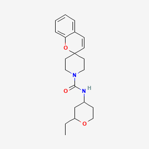 molecular formula C21H28N2O3 B7014080 N-(2-ethyloxan-4-yl)spiro[chromene-2,4'-piperidine]-1'-carboxamide 