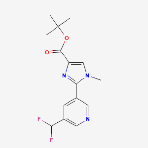 molecular formula C15H17F2N3O2 B7014109 Tert-butyl 2-[5-(difluoromethyl)pyridin-3-yl]-1-methylimidazole-4-carboxylate 