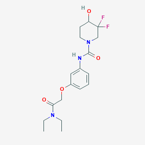 molecular formula C18H25F2N3O4 B7014212 N-[3-[2-(diethylamino)-2-oxoethoxy]phenyl]-3,3-difluoro-4-hydroxypiperidine-1-carboxamide 