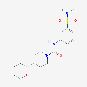 molecular formula C18H27N3O4S B7014319 N-[3-(methylsulfamoyl)phenyl]-4-(oxan-2-yl)piperidine-1-carboxamide 