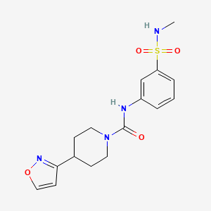 molecular formula C16H20N4O4S B7014327 N-[3-(methylsulfamoyl)phenyl]-4-(1,2-oxazol-3-yl)piperidine-1-carboxamide 