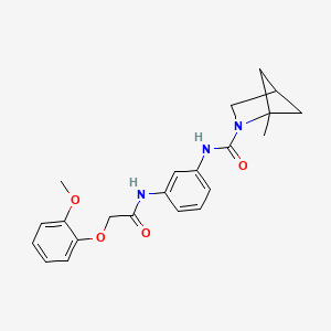 molecular formula C22H25N3O4 B7014363 N-[3-[[2-(2-methoxyphenoxy)acetyl]amino]phenyl]-1-methyl-2-azabicyclo[2.1.1]hexane-2-carboxamide 