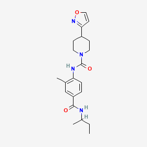 molecular formula C21H28N4O3 B7014415 N-[4-(butan-2-ylcarbamoyl)-2-methylphenyl]-4-(1,2-oxazol-3-yl)piperidine-1-carboxamide 