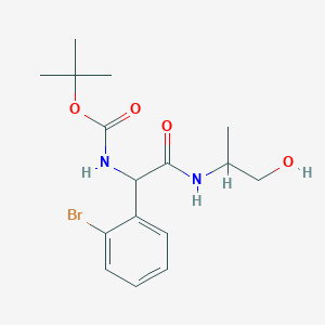 molecular formula C16H23BrN2O4 B7014711 tert-butyl N-[1-(2-bromophenyl)-2-(1-hydroxypropan-2-ylamino)-2-oxoethyl]carbamate 