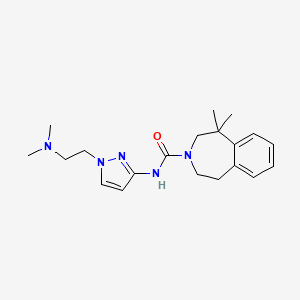 molecular formula C20H29N5O B7014732 N-[1-[2-(dimethylamino)ethyl]pyrazol-3-yl]-5,5-dimethyl-2,4-dihydro-1H-3-benzazepine-3-carboxamide 
