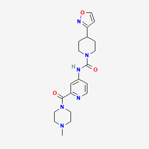 molecular formula C20H26N6O3 B7015049 N-[2-(4-methylpiperazine-1-carbonyl)pyridin-4-yl]-4-(1,2-oxazol-3-yl)piperidine-1-carboxamide 