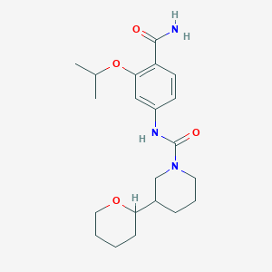 molecular formula C21H31N3O4 B7015370 N-(4-carbamoyl-3-propan-2-yloxyphenyl)-3-(oxan-2-yl)piperidine-1-carboxamide 