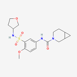 molecular formula C18H25N3O5S B7015376 N-[4-methoxy-3-(oxolan-3-ylsulfamoyl)phenyl]-3-azabicyclo[4.1.0]heptane-3-carboxamide 