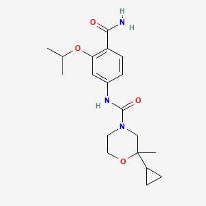 molecular formula C19H27N3O4 B7015386 N-(4-carbamoyl-3-propan-2-yloxyphenyl)-2-cyclopropyl-2-methylmorpholine-4-carboxamide 