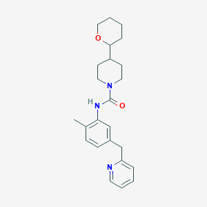 molecular formula C24H31N3O2 B7015492 N-[2-methyl-5-(pyridin-2-ylmethyl)phenyl]-4-(oxan-2-yl)piperidine-1-carboxamide 