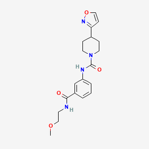molecular formula C19H24N4O4 B7015555 N-[3-(2-methoxyethylcarbamoyl)phenyl]-4-(1,2-oxazol-3-yl)piperidine-1-carboxamide 