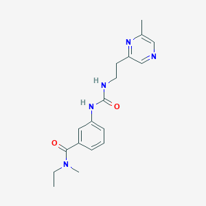 molecular formula C18H23N5O2 B7015566 N-ethyl-N-methyl-3-[2-(6-methylpyrazin-2-yl)ethylcarbamoylamino]benzamide 