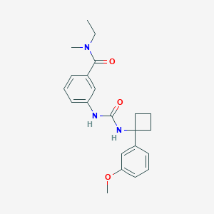 molecular formula C22H27N3O3 B7015570 N-ethyl-3-[[1-(3-methoxyphenyl)cyclobutyl]carbamoylamino]-N-methylbenzamide 