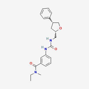 molecular formula C22H27N3O3 B7015578 N-ethyl-N-methyl-3-[[(2S,4R)-4-phenyloxolan-2-yl]methylcarbamoylamino]benzamide 